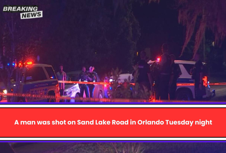 A man was shot on Sand Lake Road in Orlando Tuesday night