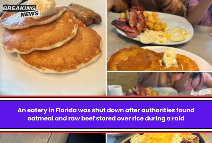 An eatery in Florida was shut down after authorities found oatmeal and raw beef stored over rice during a raid