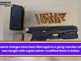 Federal charges have been filed against a gang member who was caught with a gold switch-modified Glock in Dallas