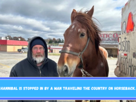 Hannibal is stopped in by a man traveling the country on horseback.